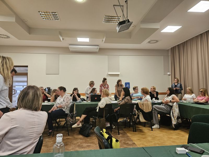 The photo shows the Erasmus+ coordinators traing at AMU