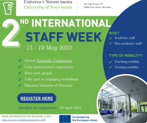 Invitation to the 2nd International Staff Week at UNM (Slovenia)