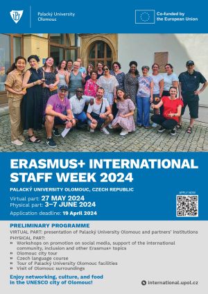 9th Erasmus+ International Staff Week 2024 - Palacký University Olomouc