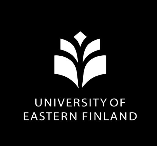 Logo of the University of Eastern Finland on the black background