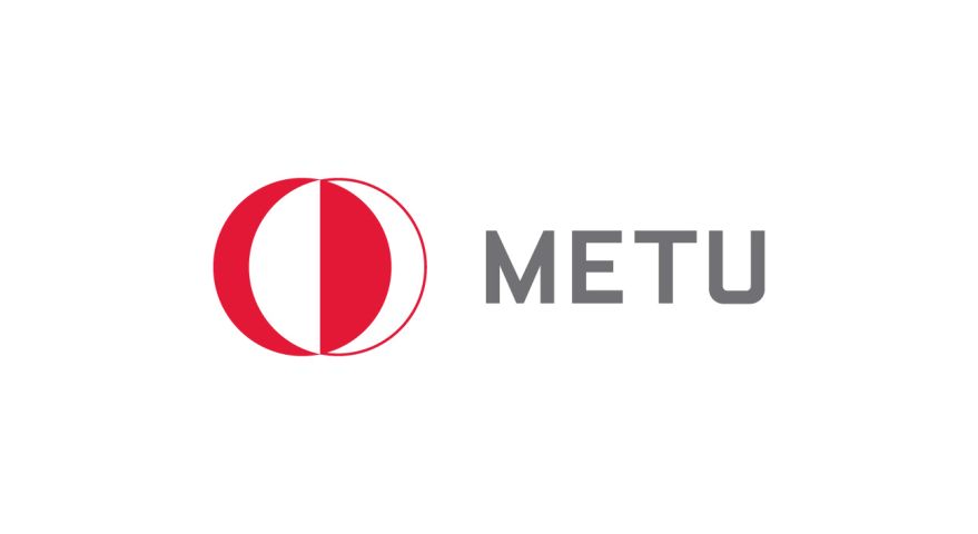 Logo of the Middle East technical Univeristy on a white background