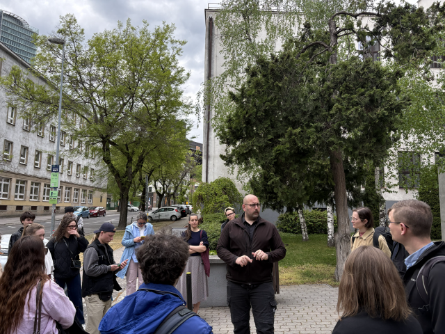 Group photo of the AMU students in Bratislava during the Erasmus Blended Intensive Programme
