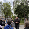 Group photo of the AMU students in Bratislava during the Erasmus Blended Intensive Programme