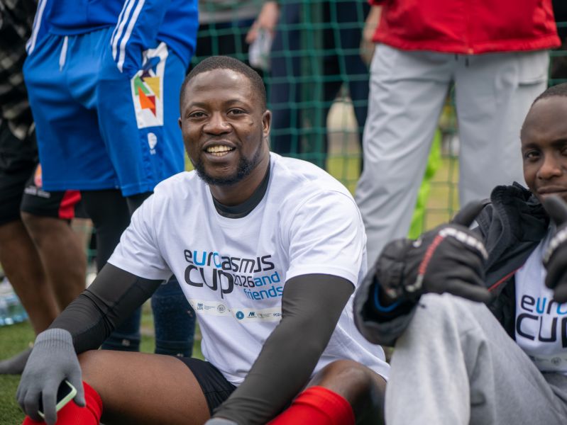 A football player in Euroasmus and Friends Cup 2026