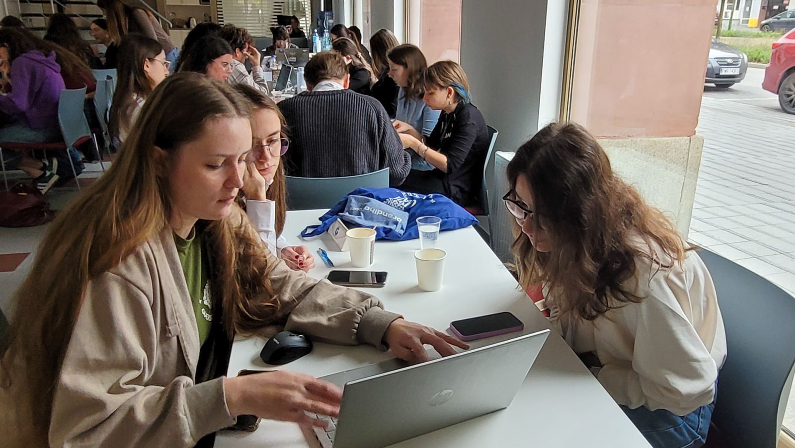 Group photo of students from the Erasmus+ Blended Intensive Programme at the Faculty of English Studies, Adam Mickiewicz University, during 