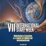 Poster for the VII International Staff Week at the University of Kragujevac, co-funded by the European Union, held from 26–30 May 2025. Theme: “Modernization of Curriculum as a Catalyst for Mobility and Internationalization.” Features a globe, campus imagery, and event details.