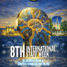 Futuristic poster for the 8th International Staff Week at the University of Kragujevac, themed “AI Integration & Digital Innovation in HE,” held May 18–22, 2026. The design features a glowing digital human head with circuit patterns, modern architecture, a globe, and interface graphics. Logos for the EU and university appear at the top.